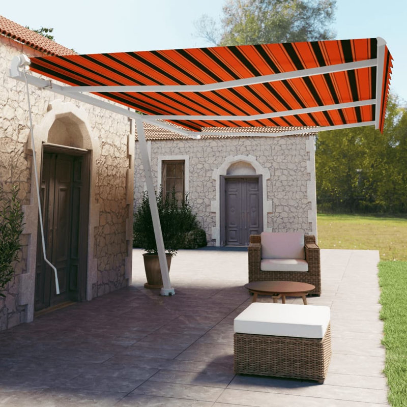 Avitable 6m W x 3.5m D Patio Awning, Orange/Brown