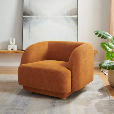 37Inch Upholstered Arm Chair With Wood Legs