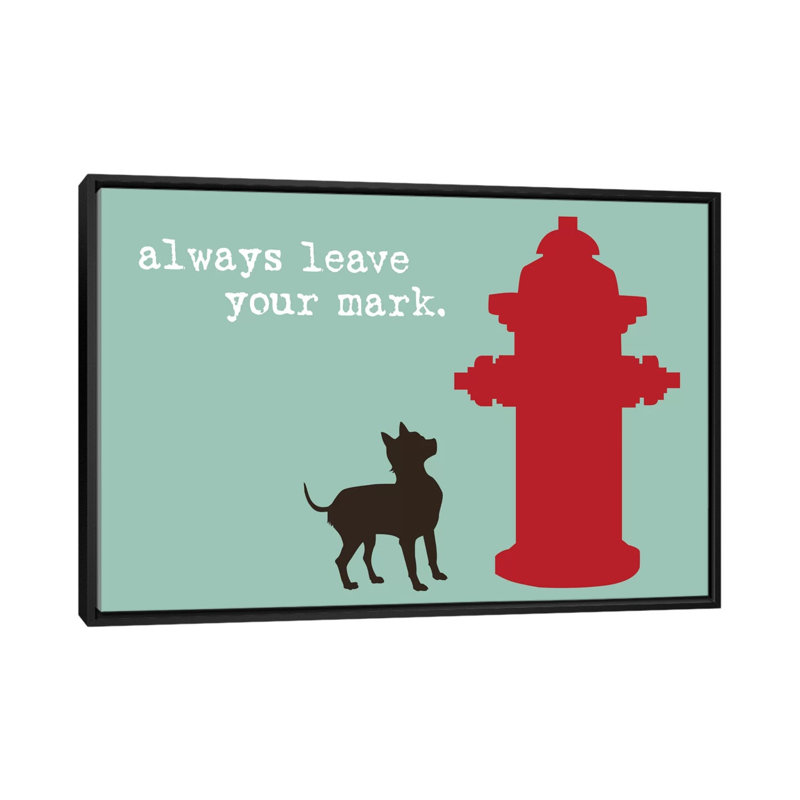 « leave your mark », impression sur toile, H 18 po x l 26 po x P 1,5 po, Toile avec cadre noir, Pas de tapis