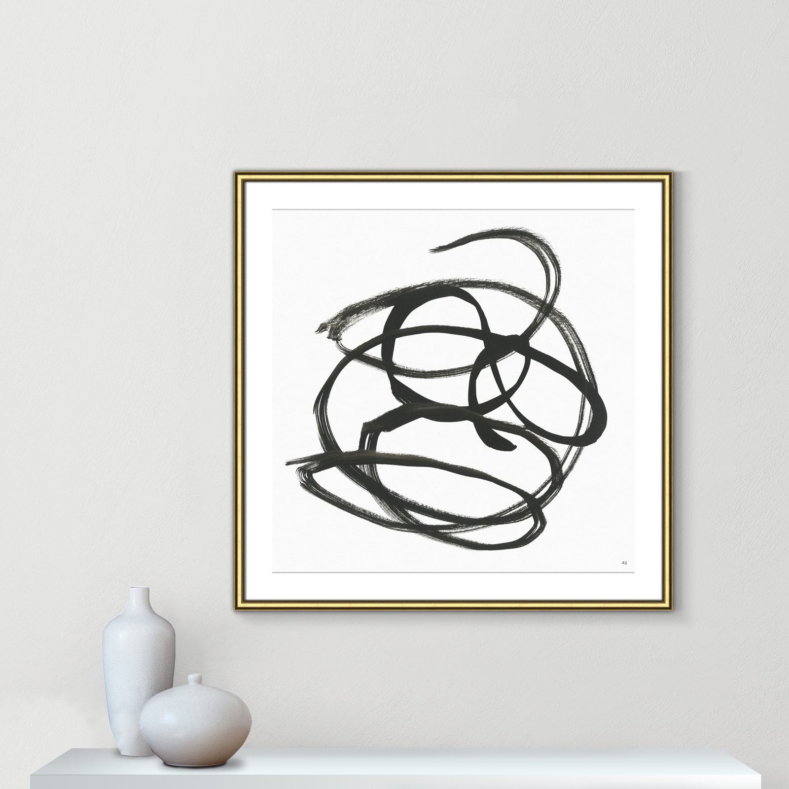 Along The Path I by Susan Jill, Gold, 28.75" H x 28.75" W x 0.88" D
