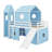 Twin Size Loft Bed With Slide Tent And Tower-952452403