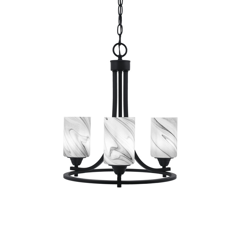 Lustre 3 lumières Paramount, Gris / Blanc