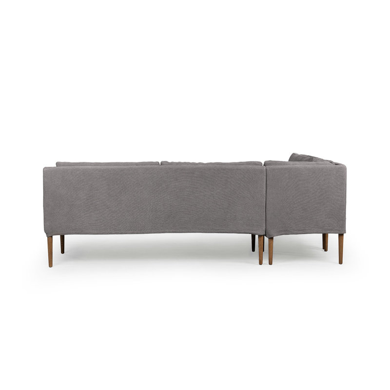 Aurelia Modular 3-Piece Slipcover Sectional, Broadway Coffee Linen, Left Hand Facing, 34.5" H x 99" W x 76" D