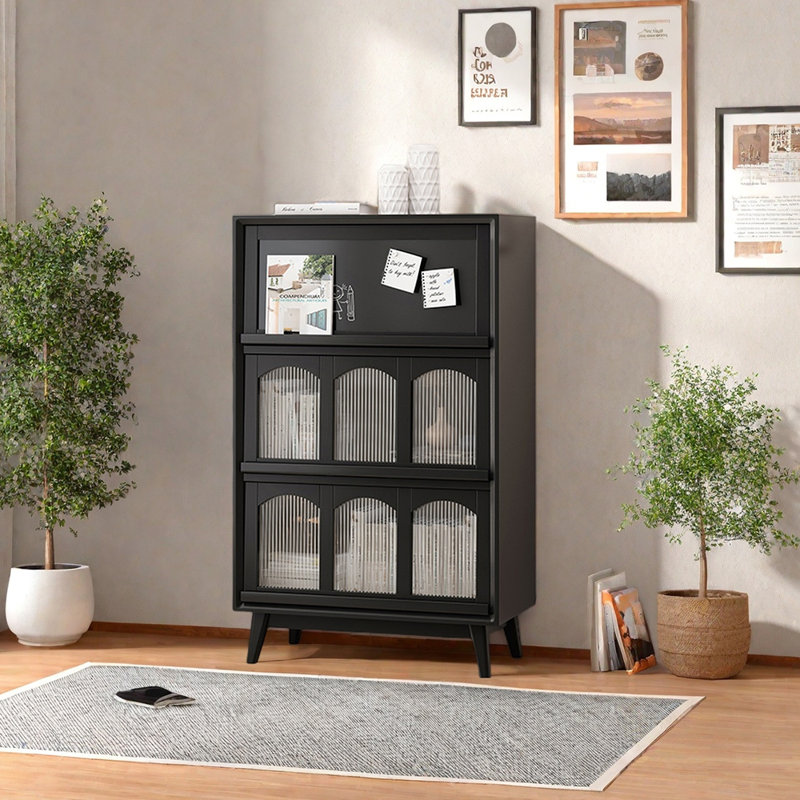 Nordic style simple and practical bookcase, Black