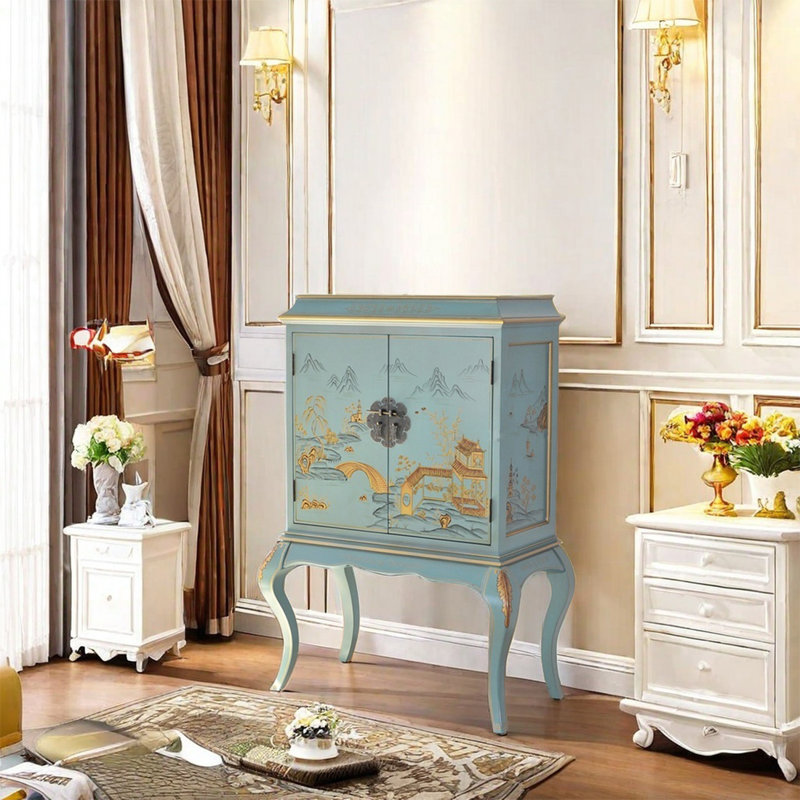 Hand Painted Solid Wood Cabinet