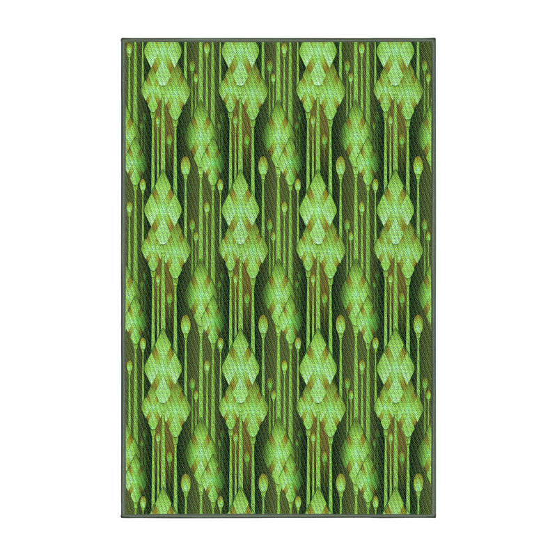 Tapis vert à motif abstrait, Rectangle 8 pi x 12 pi