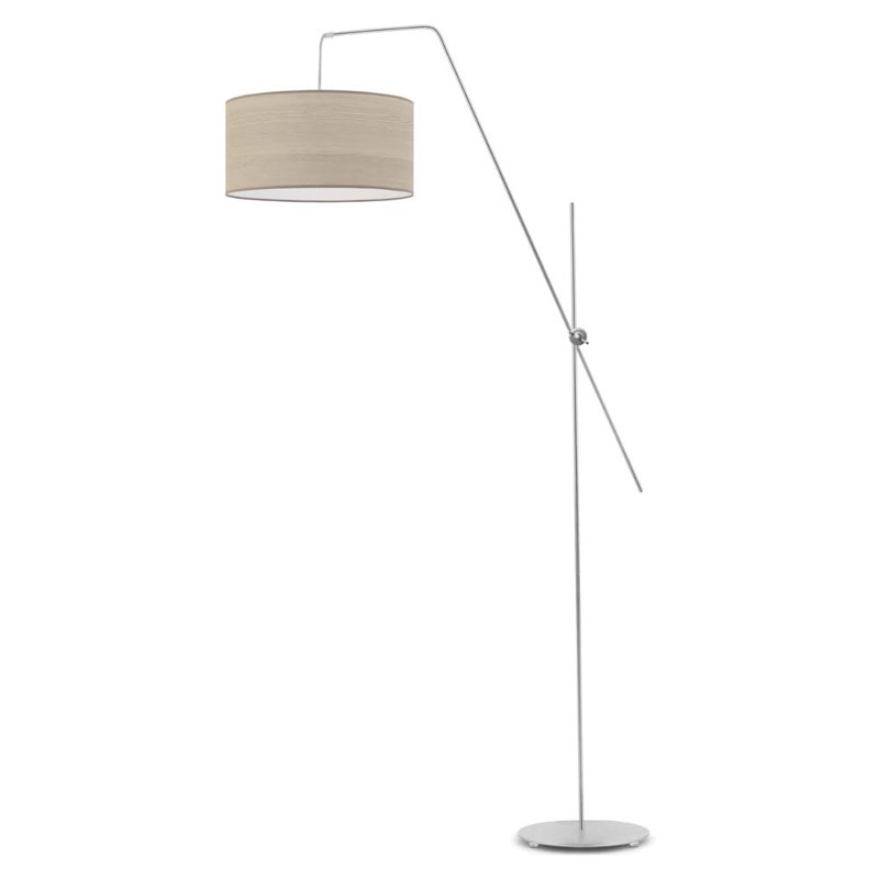 Blaiyre 176cm Task Floor Lamp, Silver, Beige