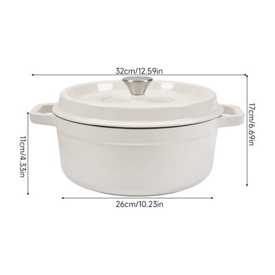 Living and Home 5 L Non-Stick Cast Iron Stainless Steel Stock Pot