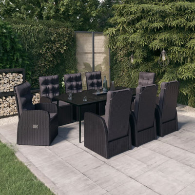  Garden Dining Set Black
