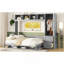 Grand lit escamotable mural avec placard et tiroirs, gris