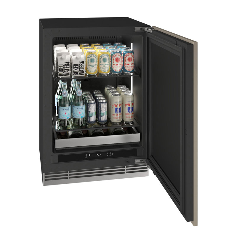 U-Line 24"W. Home 5.1 Cu.Ft. Beverage Center - Panel Ready, Panel Ready Solid Frame