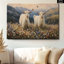  Art texturé paire de chèvre texturée en prairie sauvage de montagne - décor de ferme rustique haut de gamme pour le salon