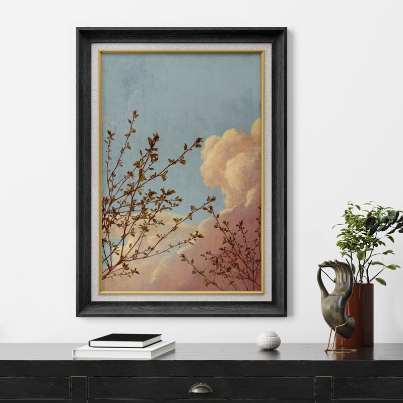 Clouds Country Landscape Nature Wilderness, reproduction d'art sur papier, Cadre noir, Pas de tapis