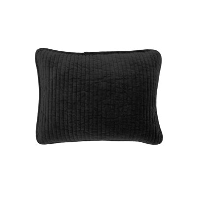 Oreiller de boudoir en velours de coton matelassé rustique 12 x 16 po Stone