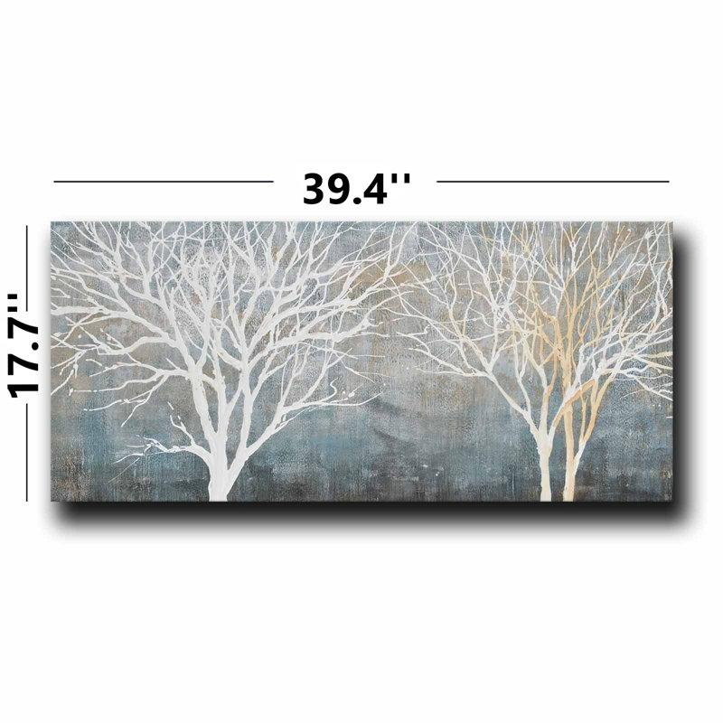 Dual Tree Silhouette Canvas Wall Art