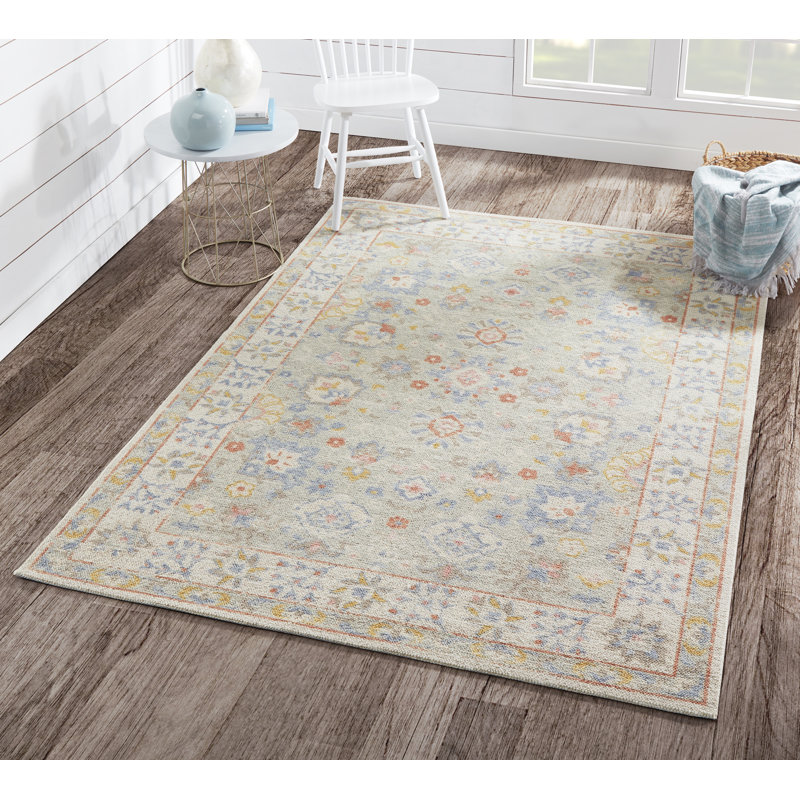 Tapis oriental vert sauge Guerin, Rectangle 9 pi 9 po x 12 pi 6 po