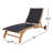 Perrin Teak Outdoor Reclining Chaise Lounger with Rear Wheels-492979227