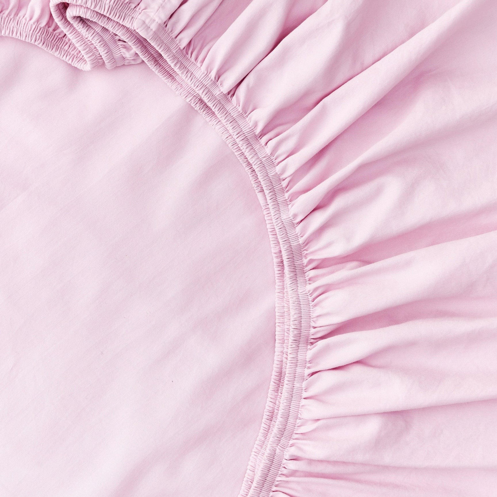 Double Stitch Cotton Sheet Set, Queen Sheet Set with 2 Pillowcases, Blush Pink