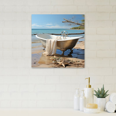 Bathtub Coastal Tranquility - Bathroom Wall Art