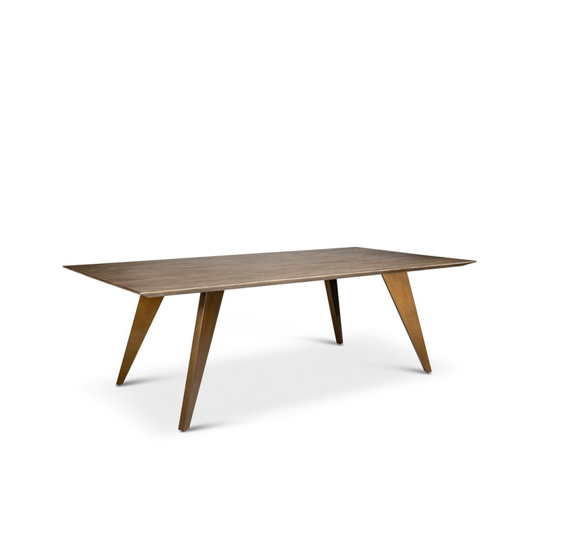 Lawrence Solid Wood Dining Table, Rustic Gray Pine