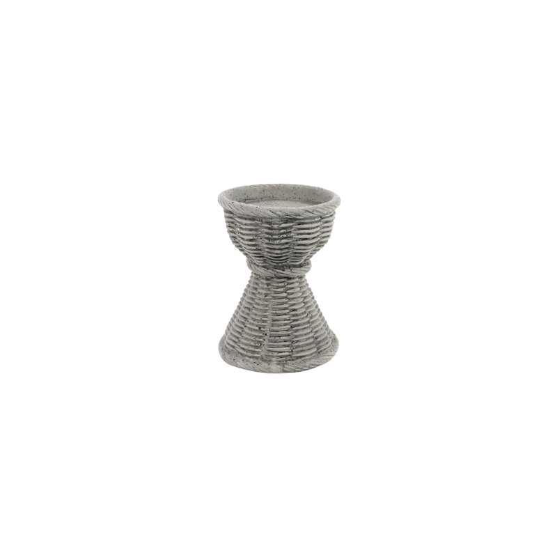 Bougeoir Casa, H 6 po x l 4,75 po x P 4,75 po, Gris