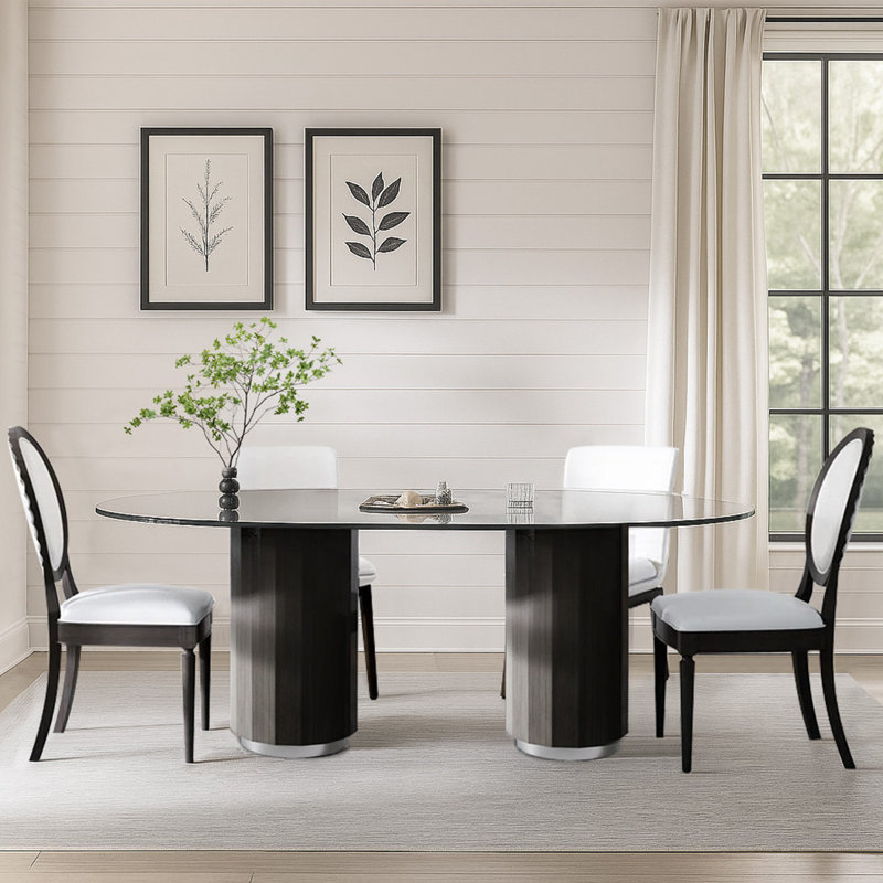 Brayden Studio® 5 - Piece Glass Top Dining Set