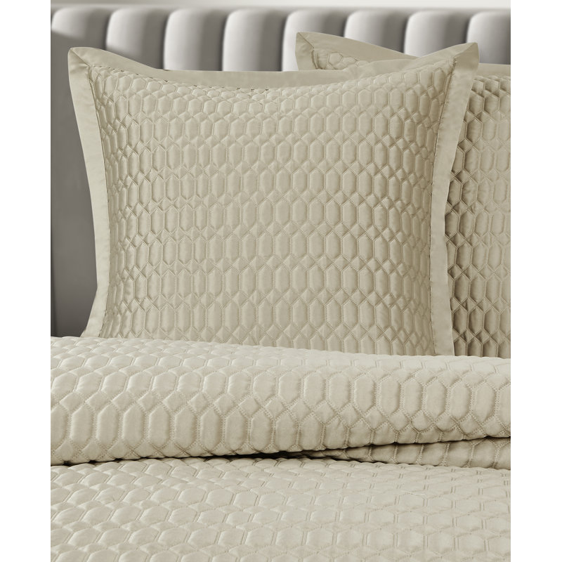 Pebble Quilted Euro Sham with Geometric Pattern