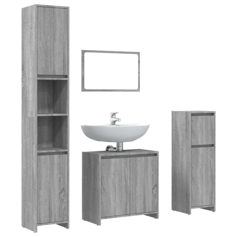 Mustique Bathroom Storage Furniture Set, Grey Sonoma