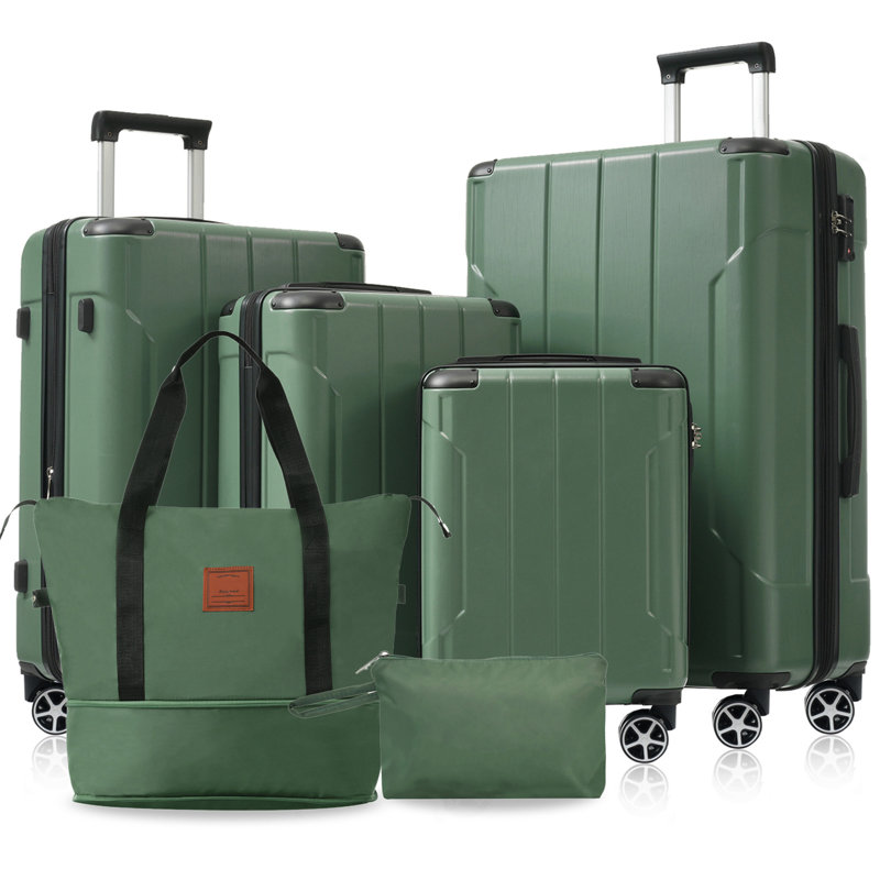 Ensemble de valise 6 pièces Hardshell, Vert