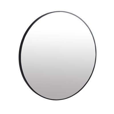 Large Round Black Circular Mirror