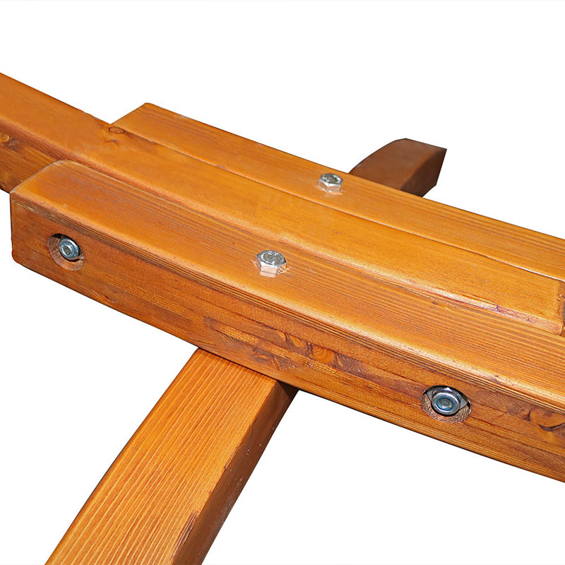 12 ft Curved Larch Wood Hammock Stand with Chains