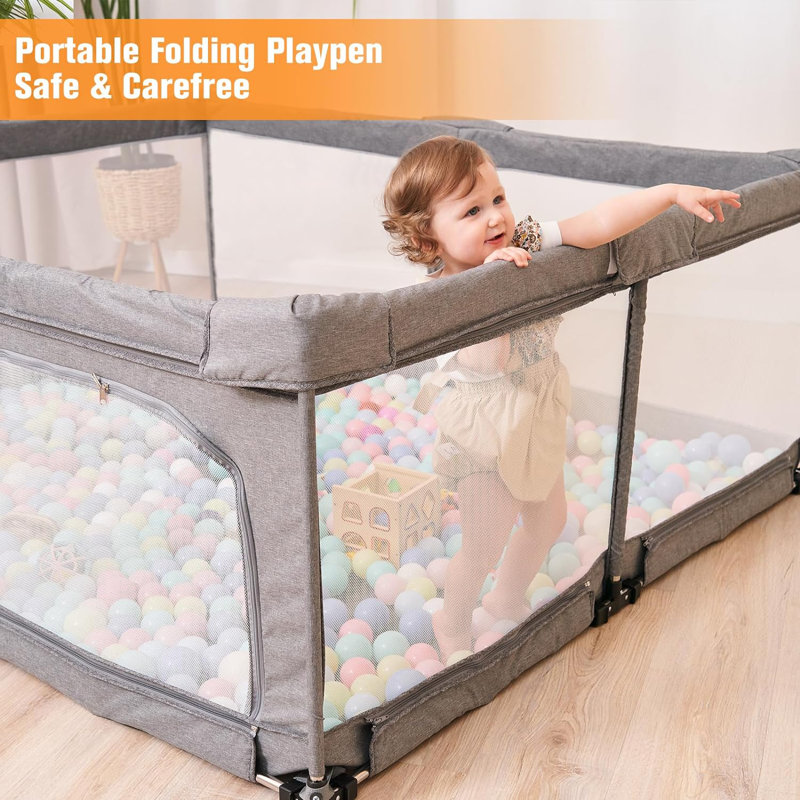 Pack And Play ANGELBLISS Baby Playpen, Foldable Playpen For Babies