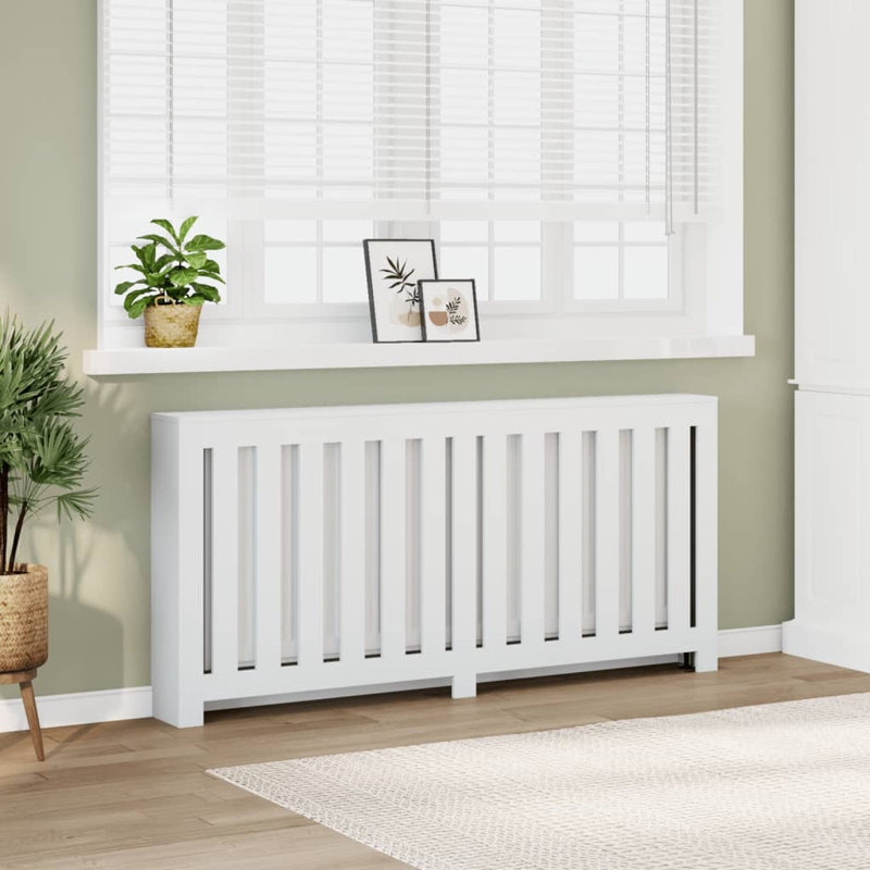 Extra Large Radiator Cover, White, 175 x 20 x 82 cm, Vertical Slats