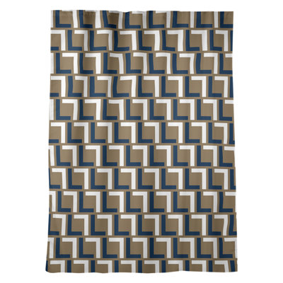 Luxury Geometric Room Darkening Thermal Rod pocket Curtain