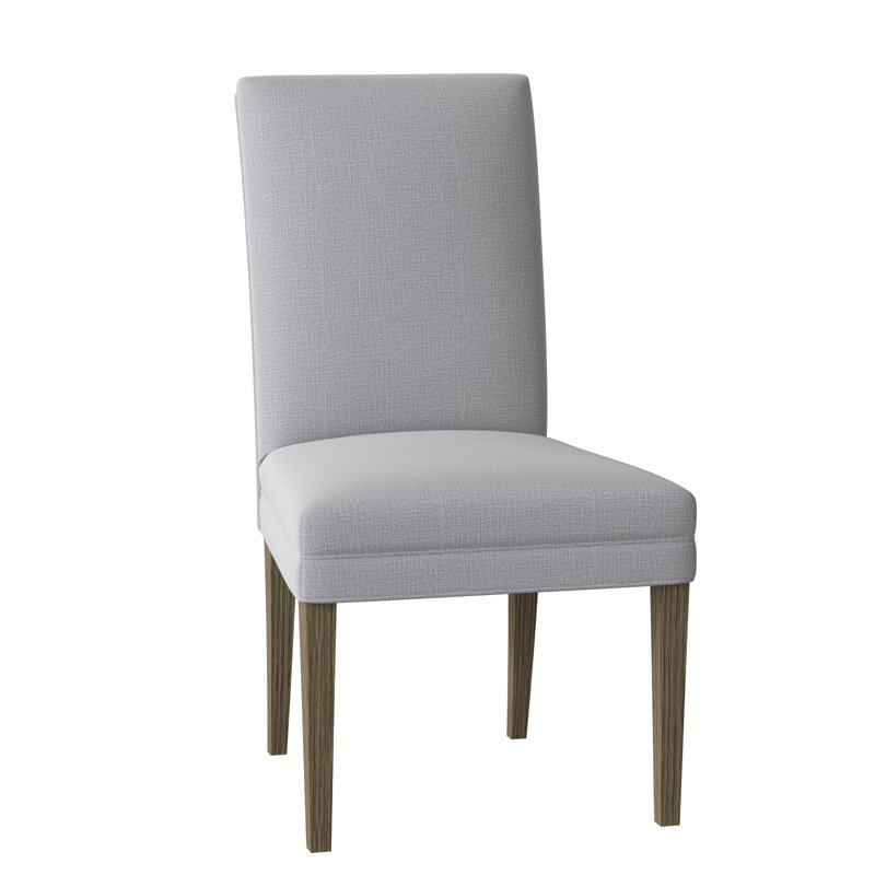 Chaise parsons rembourrée à dossier solide, Espresso, Tissu performance gris colombe