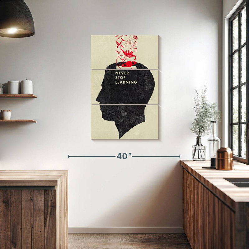 Tergel Never Stop Learning, 38" H x 24" W