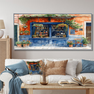 'Green Blue Cozy Vintage Spring Shop In Italy - Stores & Shops Wall Art