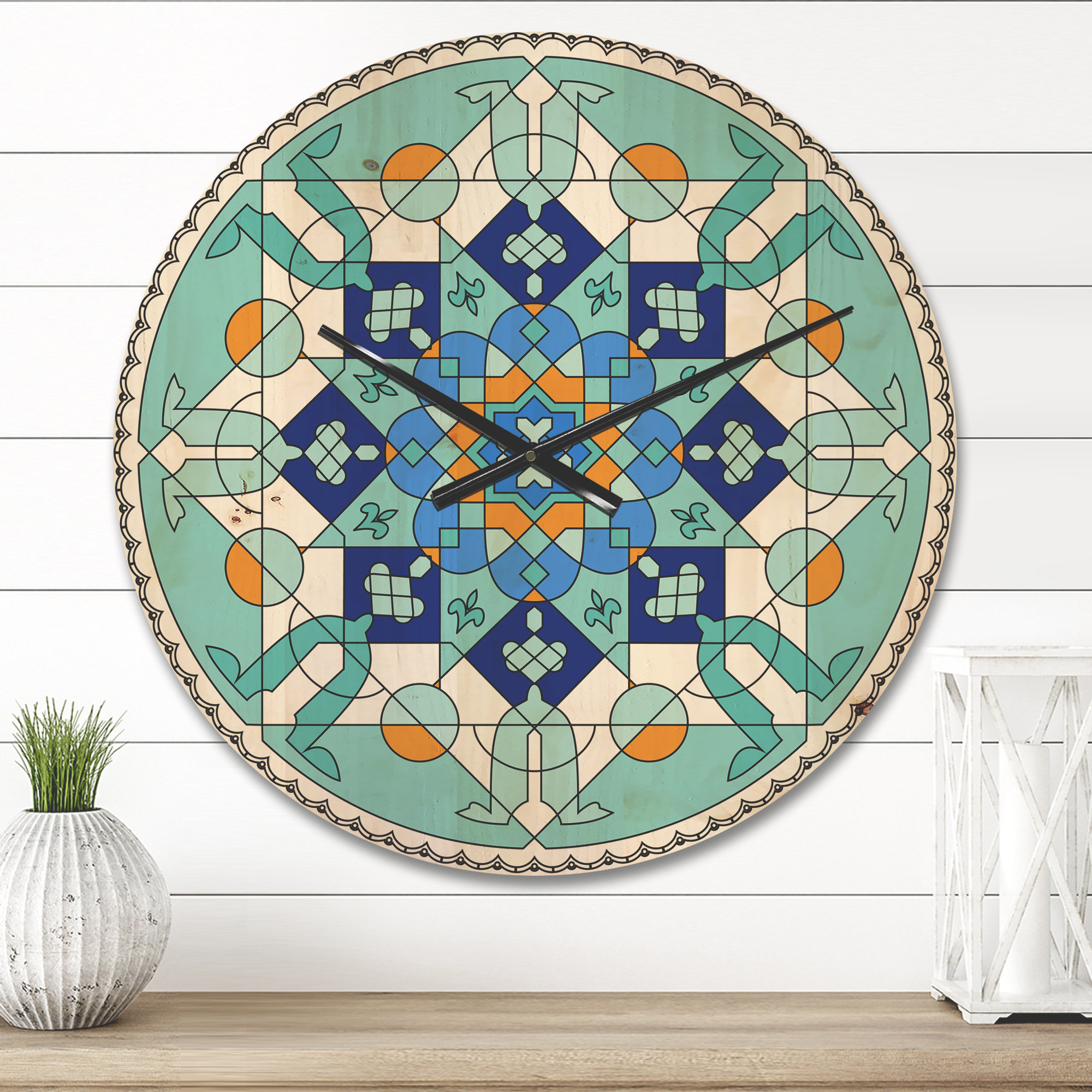 Tile Clock East Urban Home Gorgeous Morroccan Tile Wall Clock | Wayfair