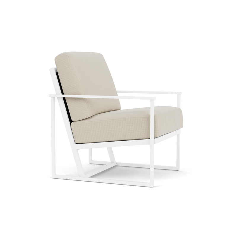 Summit Outdoor Lounge Chair, Matte White, Pewter, Beach Natural