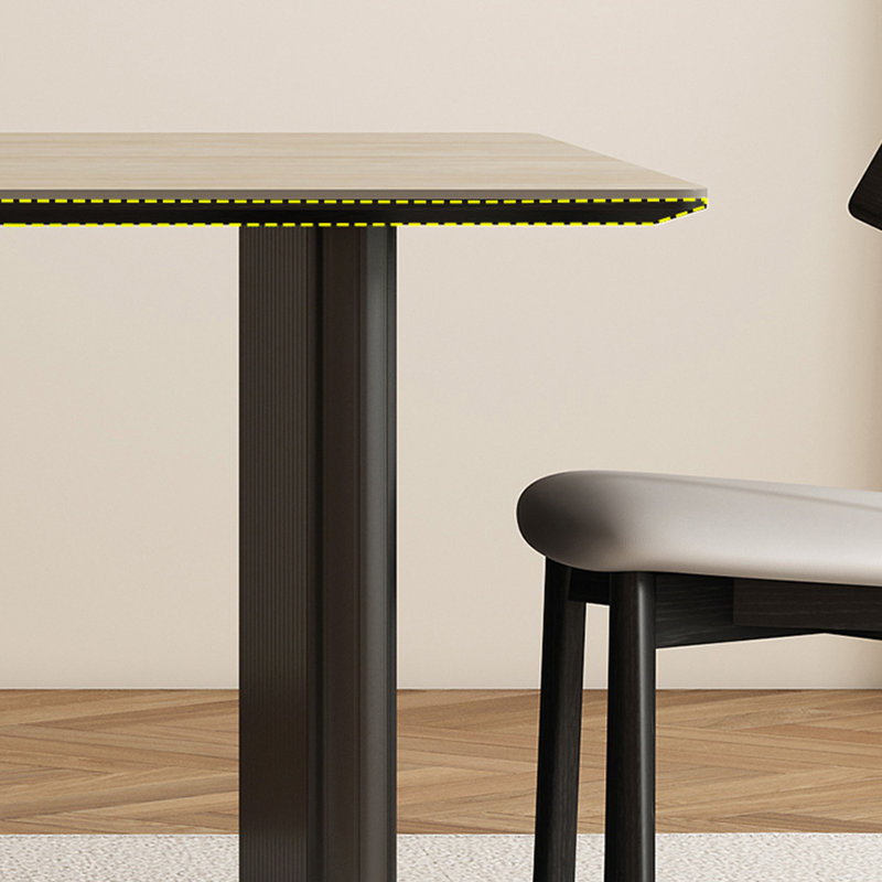 Minimalist modern rectangular dining table set, 29.52"H x 55.11"L x 31.49"W