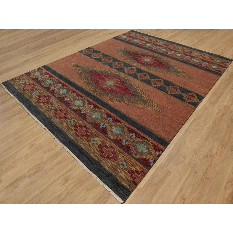 Tapis brun clair en laine noué à la main de style sud-ouest 9 pi 1 po x 12 pi 1 po 0267BAE8A38948AAADCABBF9EE28DA2A