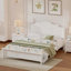 Structure de lit plateforme, lit plateforme de style rétro avec support en lattes de bois-1387452021-1387452023
