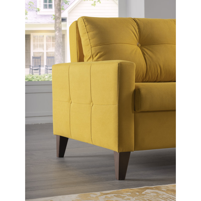 Dariela Pull Out Chair In A Box, Yellow Polyester