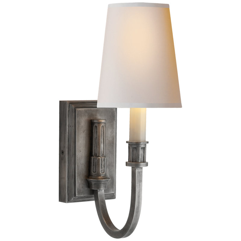 Thomas O'Brien Modern Library Sconce, Sheffield Nickel, Paper
