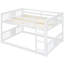 Lit double superposé blanc avec structure en bois de pin, idéal pour la décoration de la chambre à coucher, rehausse l'espace, construction solide, utilisation à long terme, maximise l'espace limité, garde-corps-1426547666
