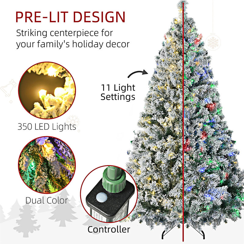 Grand arbre de Noël artificiel pré-éclairé, 5'11"