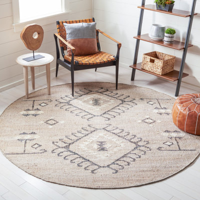 Tapis gris / noir en jute tissé à plat à la main Mackay Southwestern