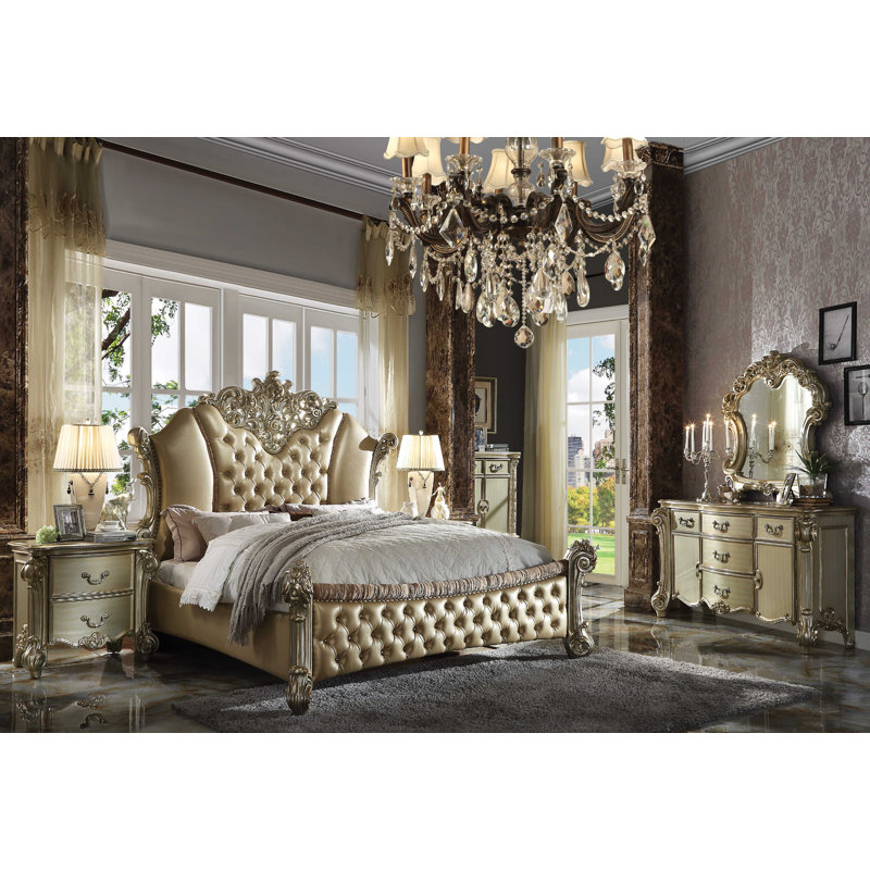 Carlene Vanity, Gold Patina/Bone