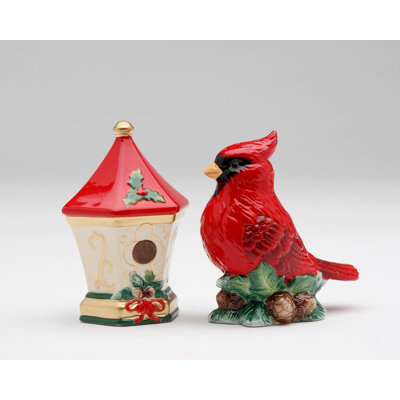 Cosmos Gifts Cardinal and House Salt & Pepper Shaker Set