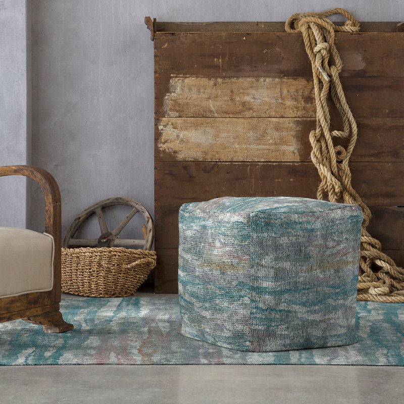 Lockland 50cm Wide Square Abstract Pouffe Ottoman
